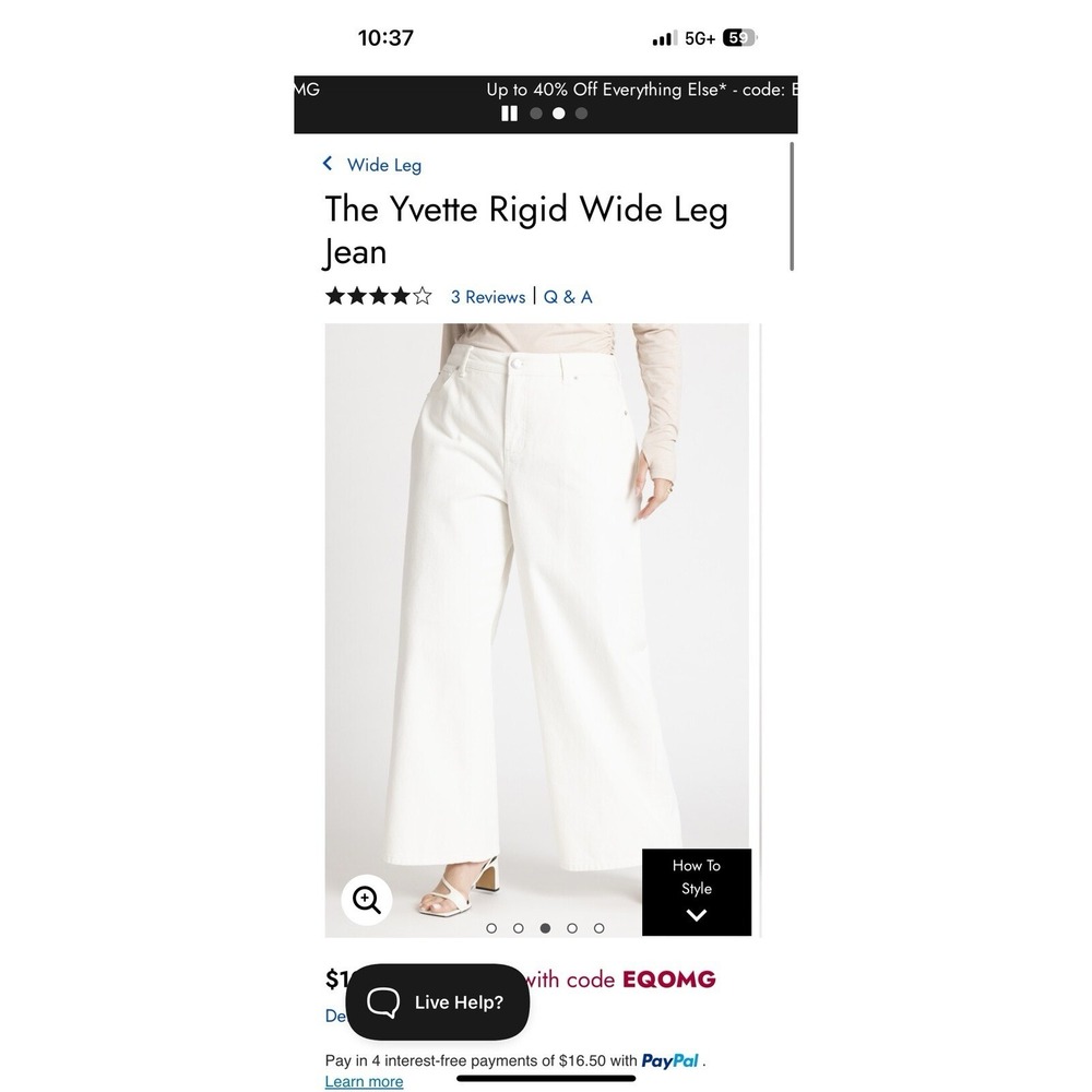 The Yvette Rigid Wide Leg Jean White Wash Denim‎ Pants Eloquii